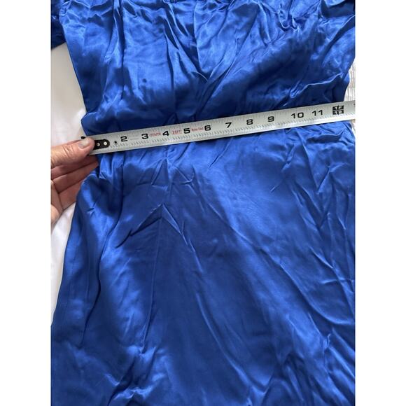 NWT Zara Wrap Dress Royal Blue Satin Women's XS Wedding Guest Cocktail Short - Picture 12 of 12